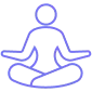 Purple colored outline of a person performing meditation