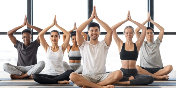 Group practice of sudarshan kriya to enhance breathing techniques and quality of living