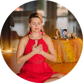 A woman meditating in a tranquil environment, embodying mindfulness and clarity through sanyam