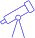 Purple outline of a telescope