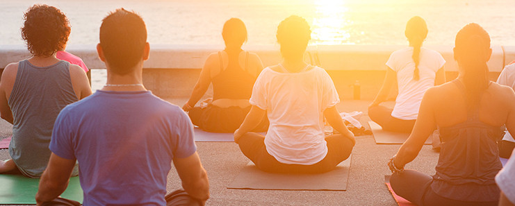 Meditating with diverse people