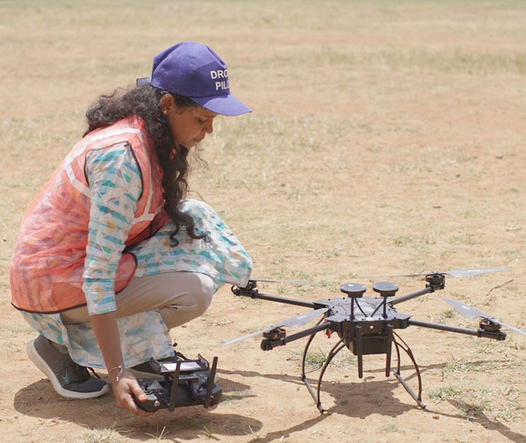 girl-using-drone