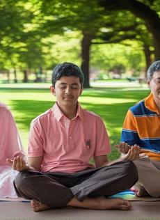 Yoga - Meditating with family