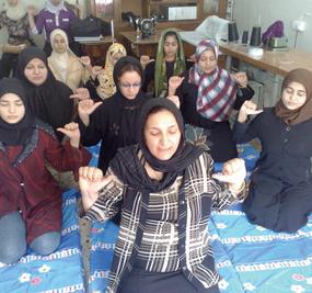 Afghani women doing Bhastrika