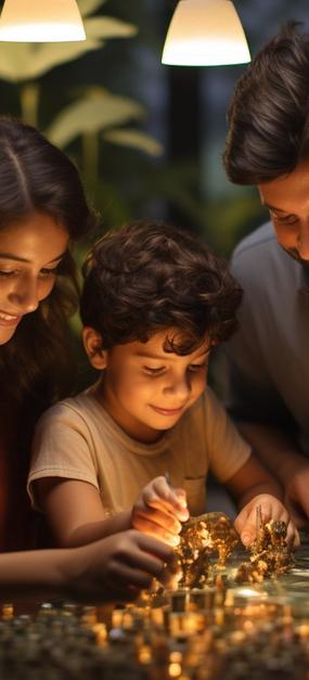 Kid with parents