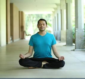 Young person meditating