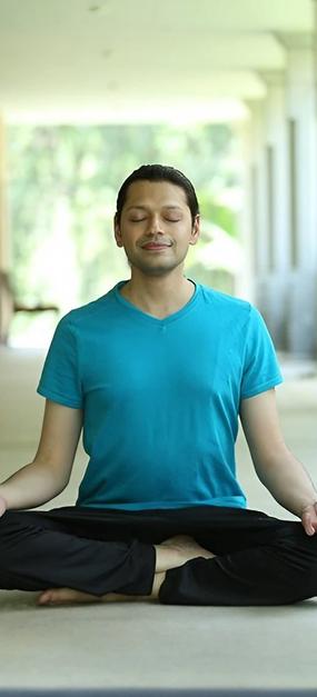 Young person meditating