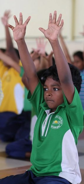 Kids doing yoga