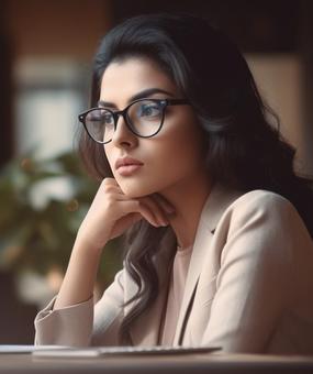 stressed woman in office