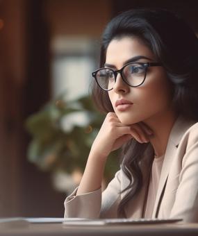 stressed woman in office