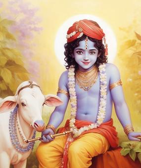 Lord Krishna with Cow