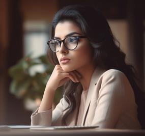 stressed woman in office