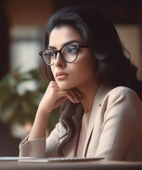 stressed woman in office