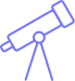 Purple outline of a telescope
