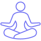 Obris osebe, ki meditira, v vijolični barvi