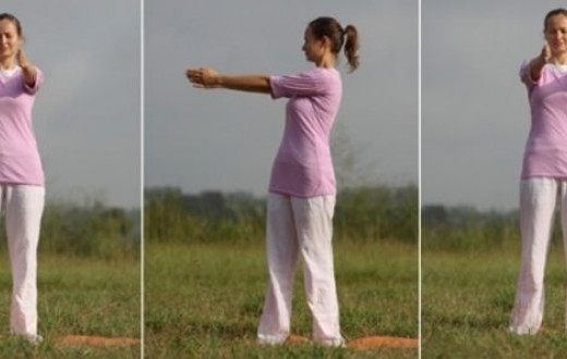 Katichakrasana Yoga Pose - Standing Spinal Twist Yoga Pose