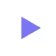 Purple play button with white background